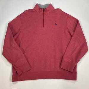 Polo Ralph Lauren Performance Quarter Zip Pullover Sweatshirt Red XL